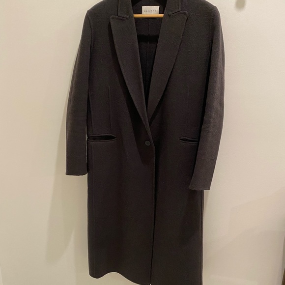 Sandro Wool Long Grey Coat *fabulously versatile!* sz40 - Picture 3 of 10